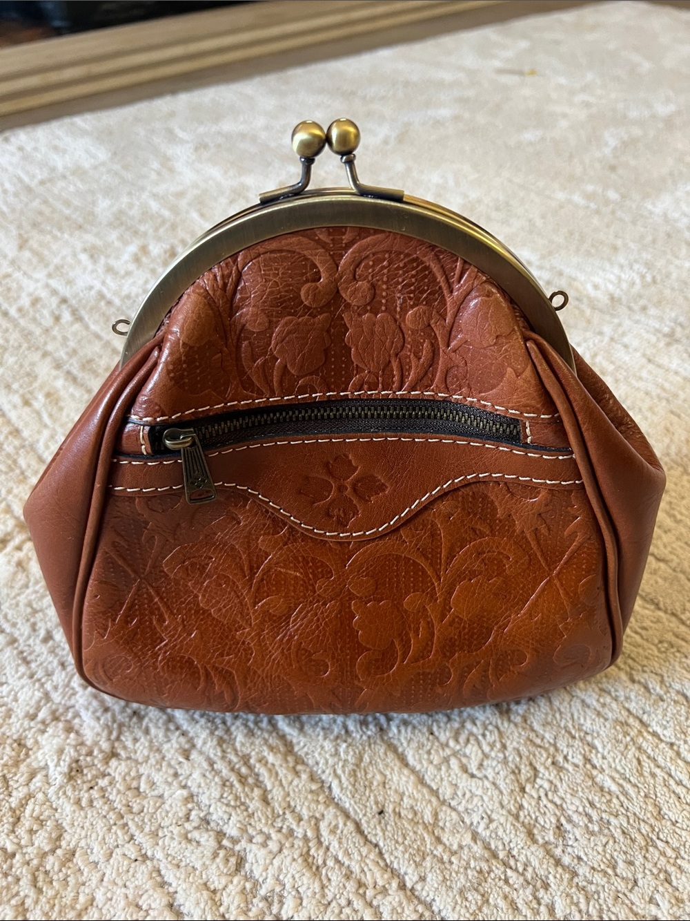 Patricia Nash Kiss-Lock Coin Purse - Brown